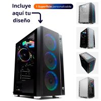 tempest umbra rgb torre atx negra con 1 superficie personalizable