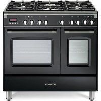 ck435bl 90 cm dual fuel range cooker - black  stainless steel stainless steel