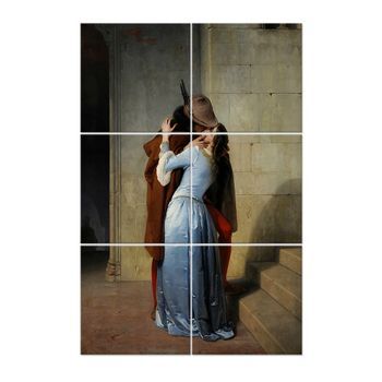Legendarte - Panel Decorativo Multiple El Beso - Francesco Hayez Cm. 100x150 (6 Paneles)