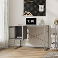 escritorio sund con compartimento acero 75x100x50cm - gris encasa