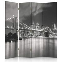 biombo cityscape - separador de ambientes cm 145x180 4 paneles