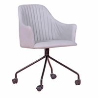 silla de oficina tapizada en tela vintage gris claro