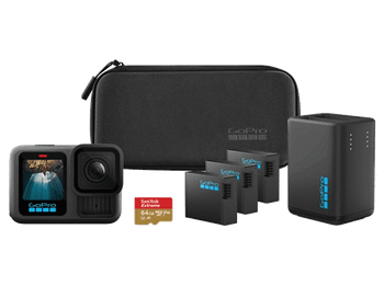 Cámara deportiva - Pack GoPro Hero 13 Black Power Bundle, HyperSmooth 6.0, 5.3 K, 27MP, Autonomía 2.5 h, HDR, Sumergible 10m, lenta, Negro