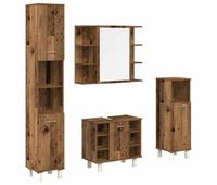 vidaxl juego de muebles de bano 4 piezas madera ingenieria envejecida