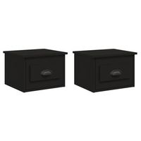 mesitas de noche de pared 2 uds negra 415x36x28 cm vidaxl