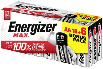 CAJA 18+6 PILAS ALKALINAS MAX TIPO LR6 (AA) ENERGIZER E303513106