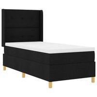 cama tipo box spring con tiras led negro 90 x 190 cm tela vidaxl