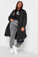 yours chaqueton largo negro acolchado  mujer curvy y tallas grandes yours