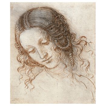Legendarte - Cuadro Lienzo, Impresión Digital - Cabeza De Leda - Leonardo Da Vinci - Decoración Pared Cm. 50x60