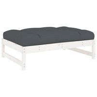taburete de jardin  otomana de jardin  reposapies de jardin madera maciza de pino blanco 120x80 cm