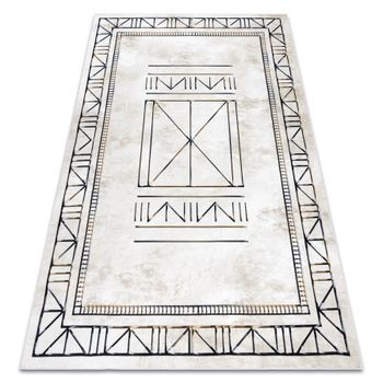 Antika Alfombra 125 Tek, Marco Moderno, Griego Lavable - Beige / Gris 120x170 Cm