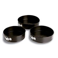 set 3 moldes desmontables acero negros 28 cm