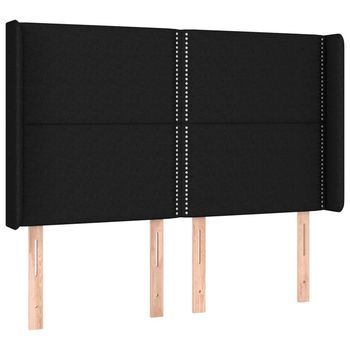Cabecero Con Orejas De Tela Negro 147x16x118/128 Cm Vidaxl