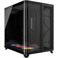torre corsair air 5400 rs-r argb cristal curvo triple camara negro