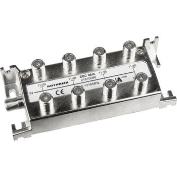 Divisor de cables Kathrein EBC 08/G 75 Ω 8 conectores F Plata