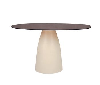 Mesa de comedor 4 personas 140 cm en cristal ahumado
