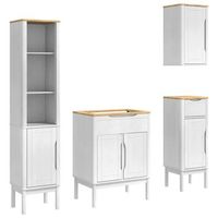juego de muebles de bano floro 4 uds madera de pino macizo vidaxl