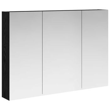 Armario Con Espejo De Baño | Mueble De Baño Roble Negro 100 X 14,5 X 70 Cm
