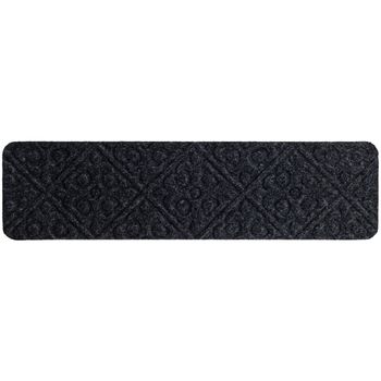 Costway 15 Alfombrillas Antideslizantes para Escaleras Alfombras 76 x 20 cm para Escalones Impermeables Niños Personas Mayores Mascotas Gris Oscuro