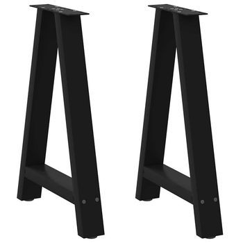 Patas Para Mesa De Comedor En Forma De A (2 Unidades), Color Negro, 50 X (72-73) Cm, Acero Vidaxl