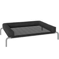 pawhut cama elevada refrescante para perro cama portatil para perros interior exterior 110x75x30 cm negro