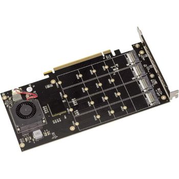 Controladora PCIe x16 interna Kalea-informatique para 4 SSD M.2 NVMe con ventilador y disipador