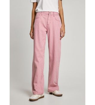 Pepe Jeans para mujer. PL204998 Jeans en fit loose Stripe rosa (29/30), Casual, Denim, Sostenible