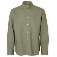 selected camisa manga larga noos regclay shirt - vetiver para hombre