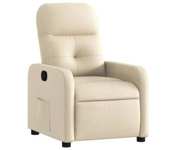 Vidaxl sillón reclinable de tela crema