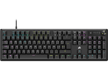 Teclado gaming - Corsair K70 CORE, Retroiluminación RGB, Teclas ABS, Mando multifunción, Negro