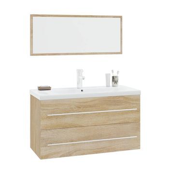 Conjunto De Muebles De Baño 3 Piezas Color Roble Sonoma Vidaxl