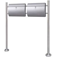 conjunto de 2 buzones con soporte de acero inoxidable vidaxl