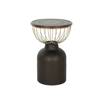 Mesita Auxiliar Abeto Metal 43,5x43,5x63,5 Negro