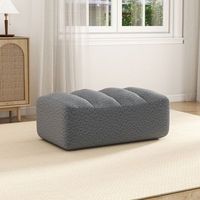 ottoman - mueble para salon - forro polar granulado - gris 104x61x45cm