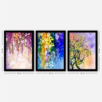 cuadro decorativo enmarcado 3sc181 multicolor 35x45 cm 3 piezas