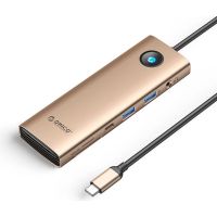 docking station usb-c orico 9 en 1 con hdmi 4k 100w pd y ethernet 25g