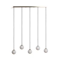 lampara colgante metal y cristal moonlight brass 5 focos dorado