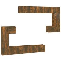 mueble de pared para tv madera contrachapada roble ahumado vidaxl