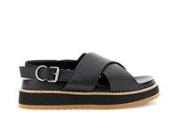 sandalias de piel con dos tiras cruzadas black 39