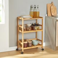 carro de servicio huddinge 3 niveles bambu 80x53x30cm - natural encasa