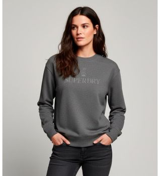 Superdry para mujer. W2012453A Sudadera Bristish gris (XS), Casual, Algodón, Poliéster Reciclado