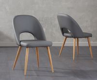 halifax grey faux leather dining chairs - grey