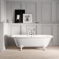banera de hierro plymouth blanca  190 cm patas blancas