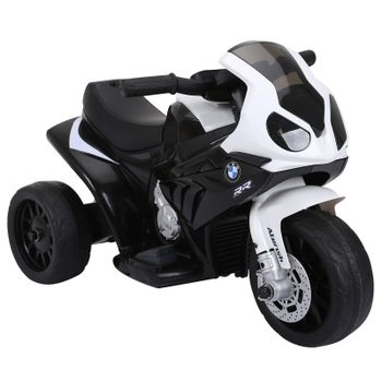 HOMCOM Moto Eléctrica Infantil con licencia BMW S1000RR Trimoto para Niños +18 Meses con Luces y Música 66x37x44 cm   Aosom España