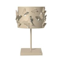 lampara de mesa farfallosa 20x20x372 cm de hierro perforado con mariposas en relieve efecto de luz decorativa casquillo e27 made in italy crema