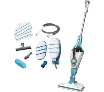Black & Decker BLACK & DECKER FSMH1351SM-GB 9 in 1 Steam Mop - White & Aqua, Black