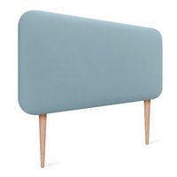 dhome cabecero tapizado liso redondeado polipiel con patas para pared acusticos cabeceros absorbentes cabezal cama dormitorio celeste 100cm