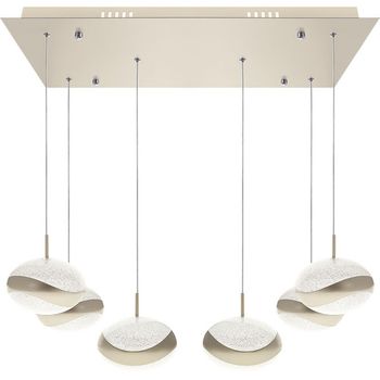 Lámpara de techo planett 6x8w led 3600lm 3300k l.65xan.30xal.reg.cm champanhe