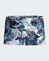 boxer de bano con estampado tropical