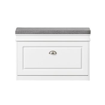 Banco zapatero con 1 solapa mdf blanco